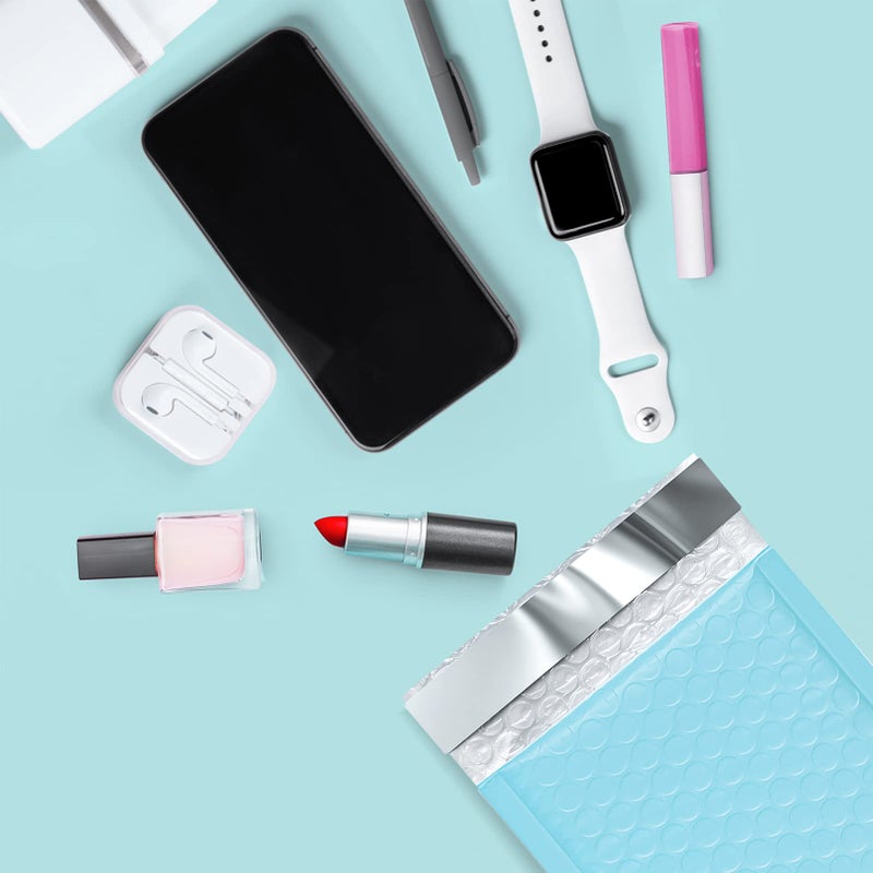 Metronic Light Blue Bubble Mailers 4x8 50Pack Small Bubble Mailers, Self-Seal Padded Envelopes, Padded mailers for Shipping, Packaging for Business Usable Size 4x7 - Image 5